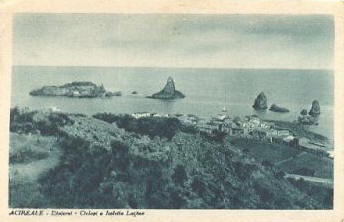 Acireale (Sicilia) - Panorama con vista mare anno 1937