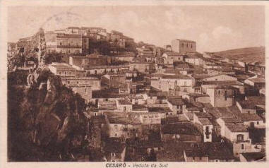 Uno storico Panorama della citt siciliana di Cesar (provincia di Messina) anno 1933