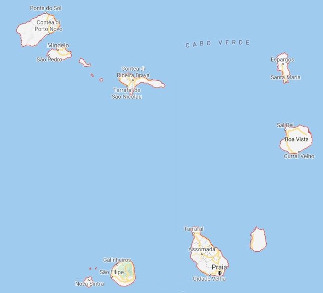 Cartina geografica mappa Isole Capo Verde