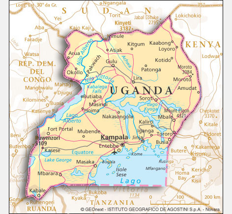 cartina geografica mappa uganda