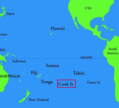 Cartina geografica mappa - Oceania - isole di Cook Carta capitale Avarua