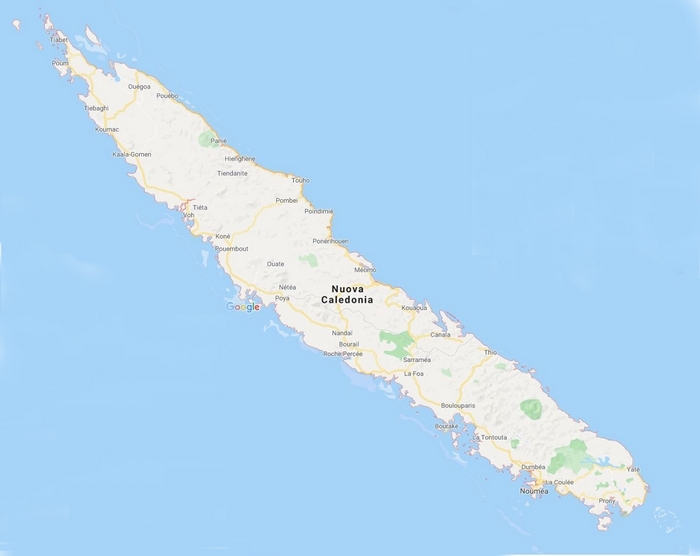 Cartina geografica mappa - Nuova Caledonia Carta capitale Nouma