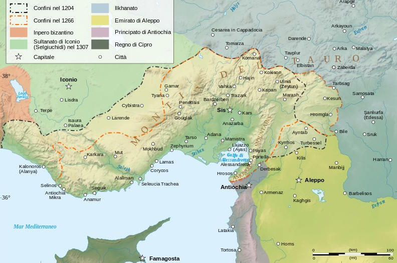 Cartina geografica della Georgia. Map of Georgia - carta o mappa. La capitale  Tbilisi